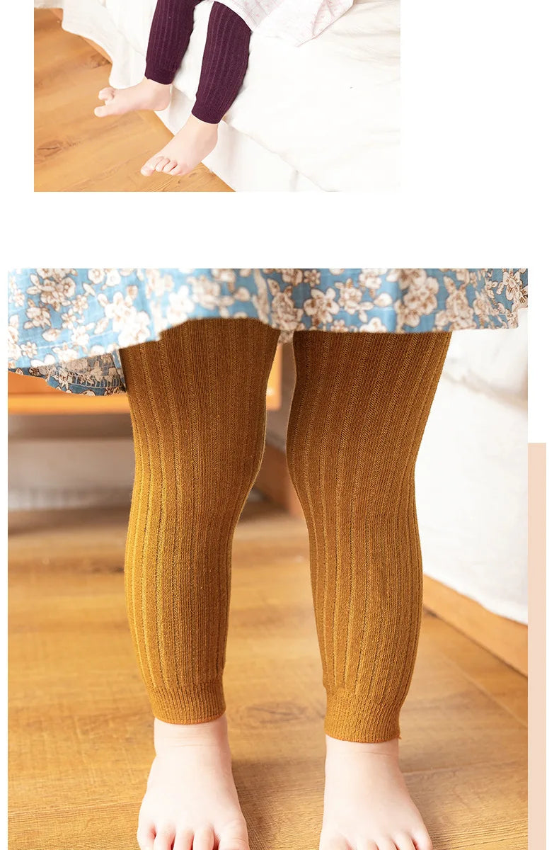 1-6 Years Girls Toddler Baby Basic Ribbed Sweater and Leggings Footless Tights Kids Little Girls Dress Bottom Top Pants