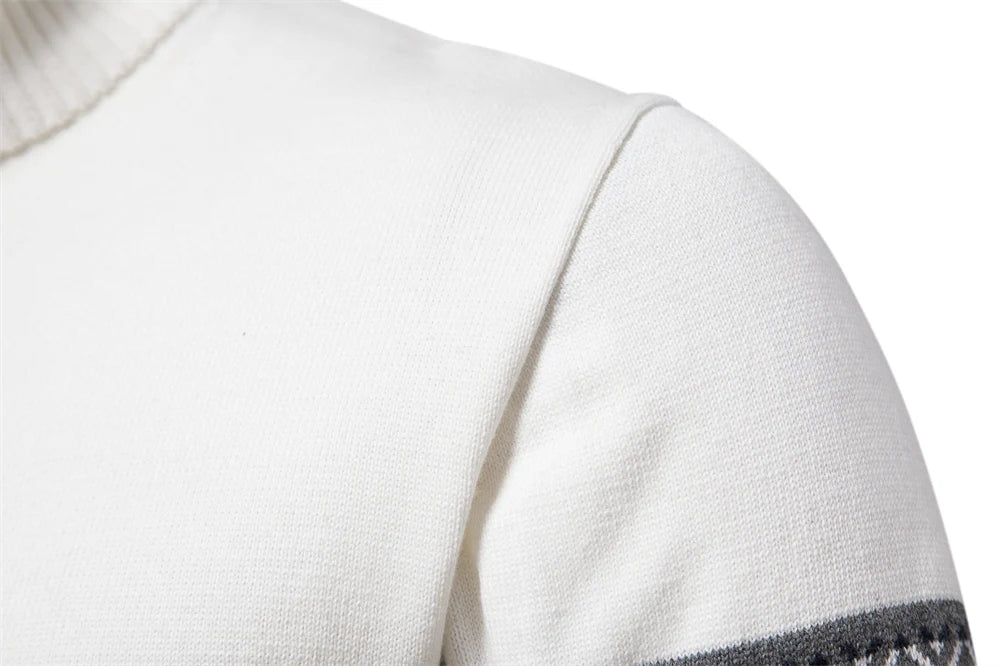 2023 New Autumn High Quality Zipper Pullers Men Warm Winter Cotton Sweaters for Men Ethnic Patterns Casual Mens Sweater