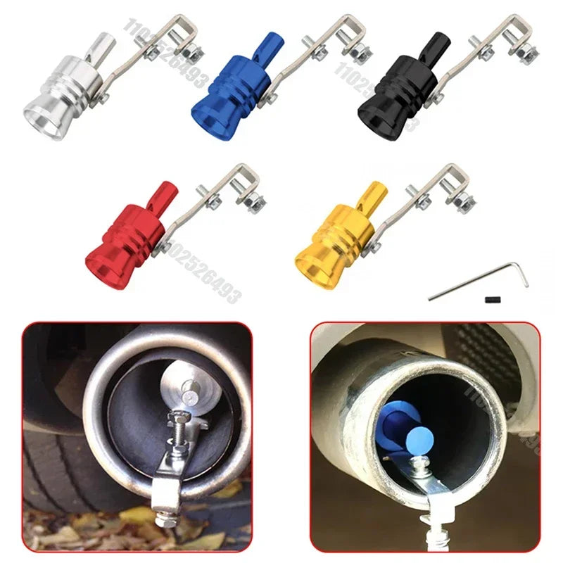 Professional Aluminum Turbo Sound Exhaust Muffler Pipe Whistle Car Blow Off Valve Tip Simulator Whistler Accessories