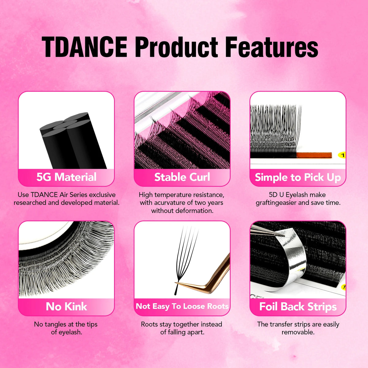 TDANCE U-Shaped 3D 4D 5D Eyelash Extension U Shape W Style Faux Mink Premade Fans Natural Soft Volume Makeup Eyelashes