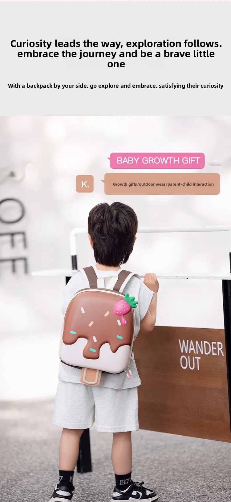 Ice Cream Children's Backpack Fashion Princess Schoolbag Kindergarten Baby Shoulders Bag 3D Cute Bookbag Kids Birthday Gifts