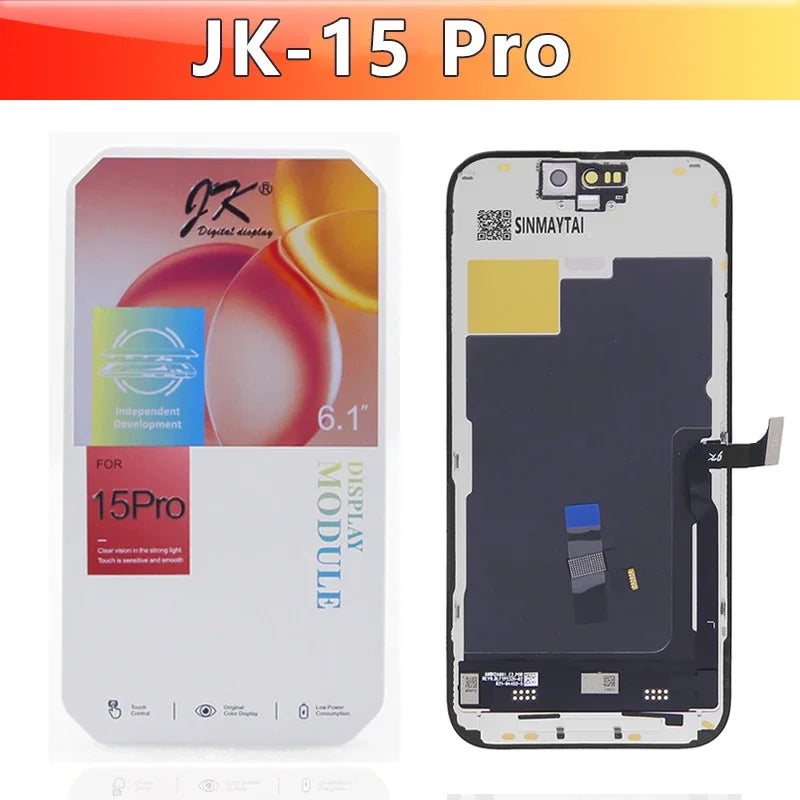 JK LCD Display Touch Screen Digitizer for iPhone X XR XS Max 11 12 13 Mini 14 15 16 Pro Max Compatible with For iPhone Models