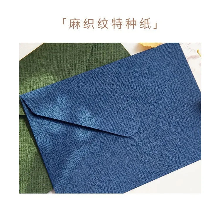10pcs/batch Linen Envelope Letter Paper Set with Retro Wind Sealing Bag