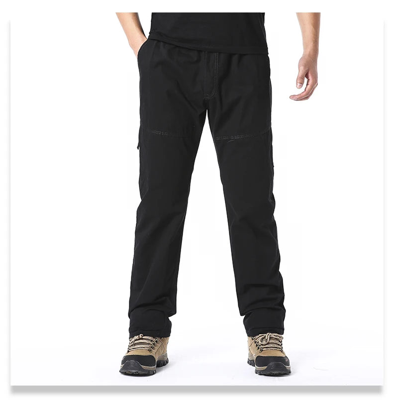 High Quality Men's Cotton Cargo Pants Casual Multiple Pocket Tacitcal Pants Spring Autumn Outdoor Camping Hiking Work Pants