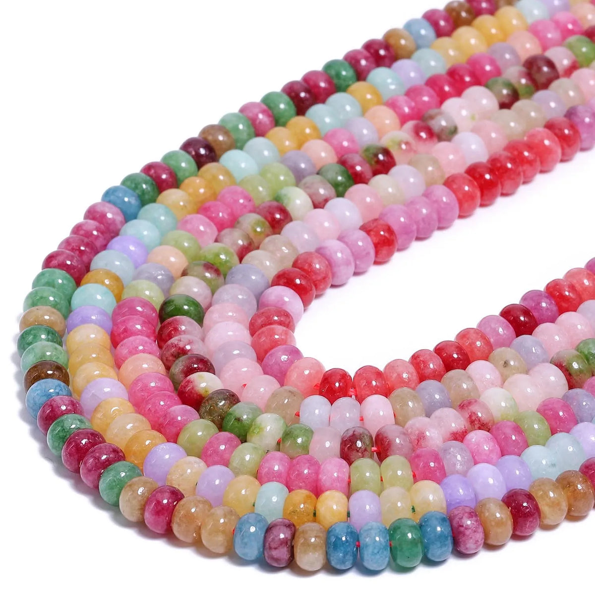 4x6mm Abacus Shape Jade Stone Beads Multicolor Mixed Spacer Beads for Jewelry Making Handmade DIY Bracelet Necklace Pendant