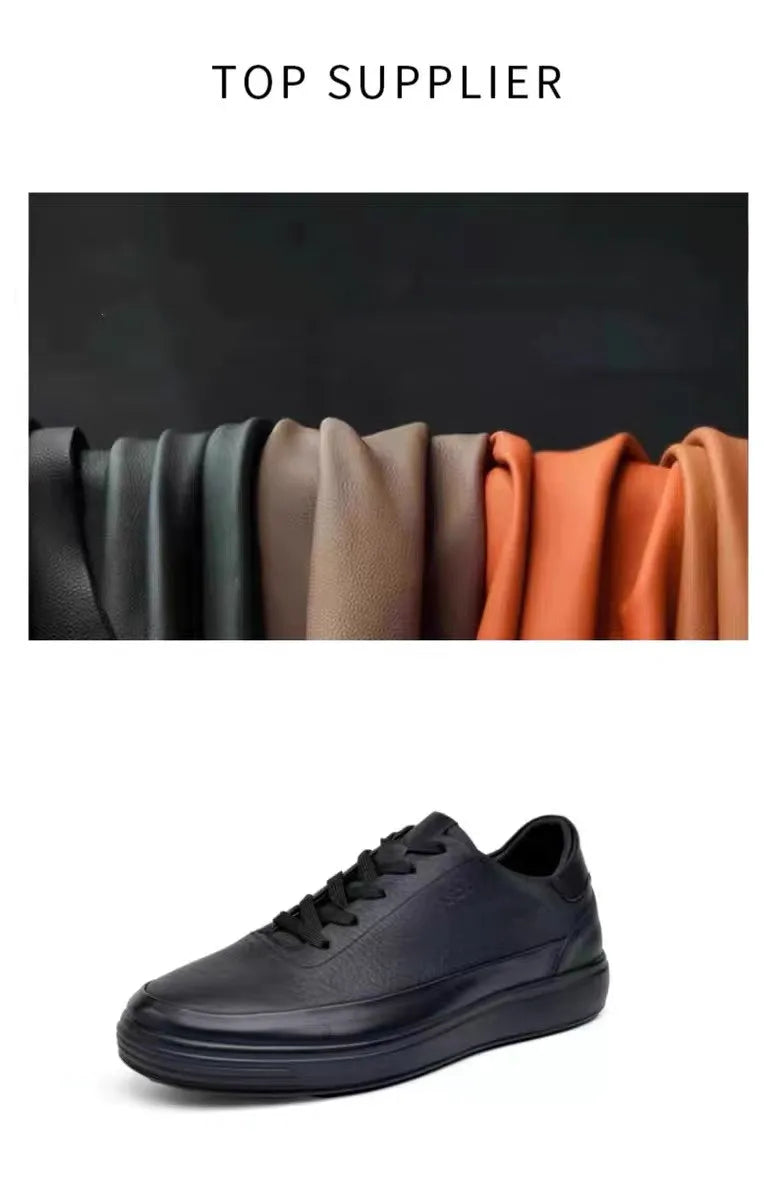 High Quality Men's Genuine Leather Shoes Summer Comfortable Sneakers Fashion Men Shoes Soft Leather Versatile Skateboard Shoes