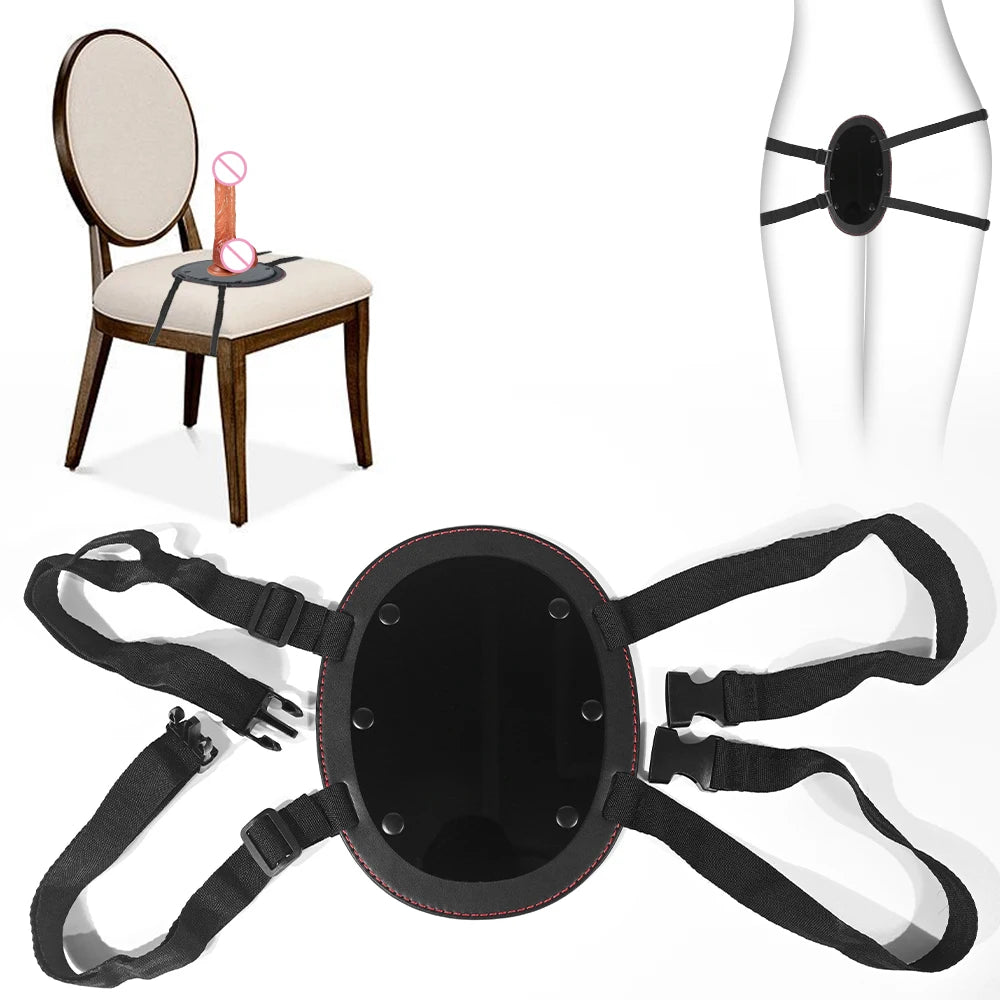 Strap On Dildo Harness Adjustable Waist and Thigh Soft Nylon Vegan Leather Belt with 2 Size Metal O-Rings for Lesbian Gay Couple