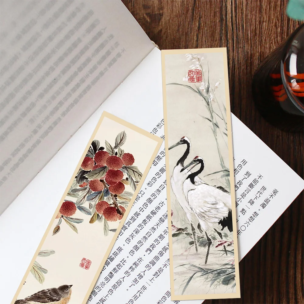 30pcs Chinese Painting Style Bookmarks Chinese Ink Painting Reading Book Page Book Marking Notebook Marking Student Stationery