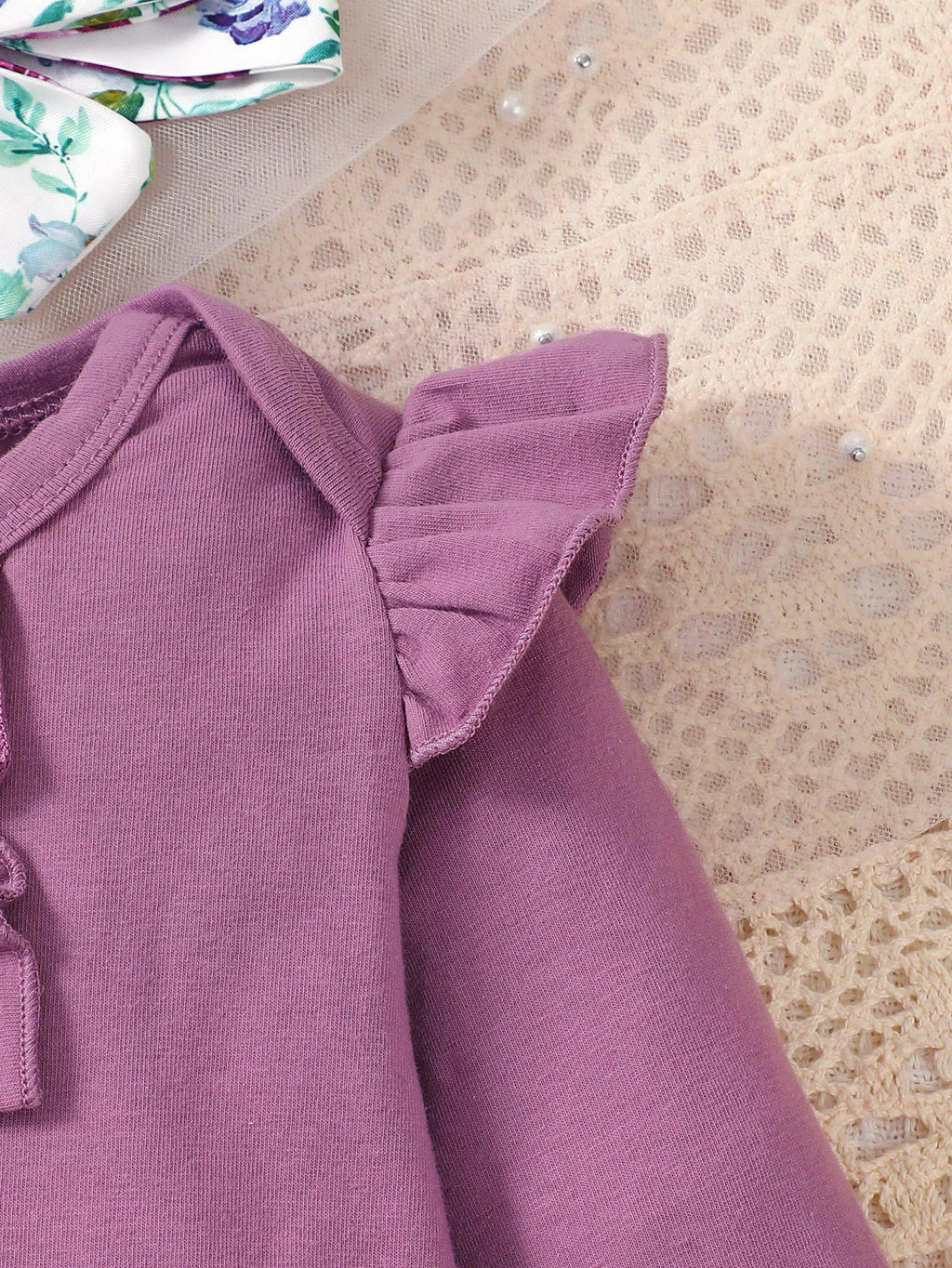 0-24 Months Newborn Baby Girl 3PCS Clothes Set Long Sleeve Romper+Flower Strap Pants+Headband Spring&Autumn Lovely Outfit