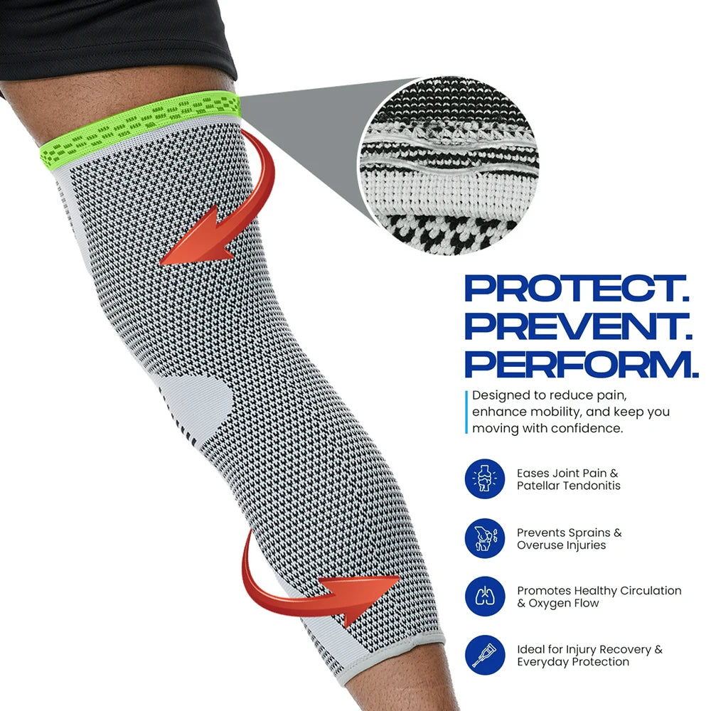 1pc Long Compression Leg Sleeves Full Leg Sleeves Full Compression Knee Sleeves Knee Braces Knee Support for Men Women Arthritis