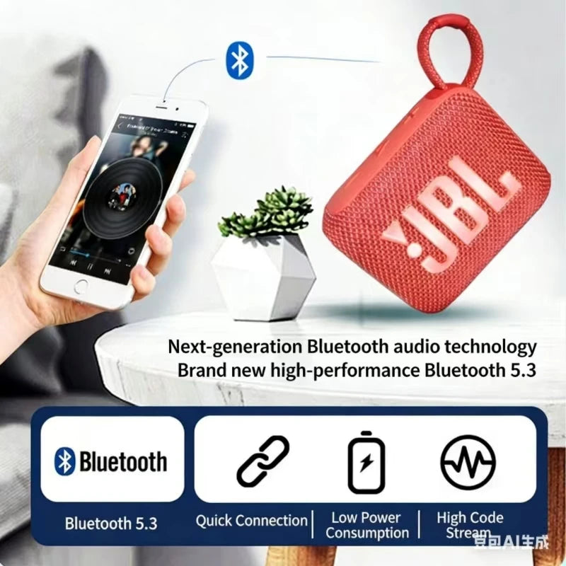 Coluna Mini Bluetooth Sem Fios JBL GO 4 Som Portátil à Prova de Água para Exterior e Casa com Subwoofer