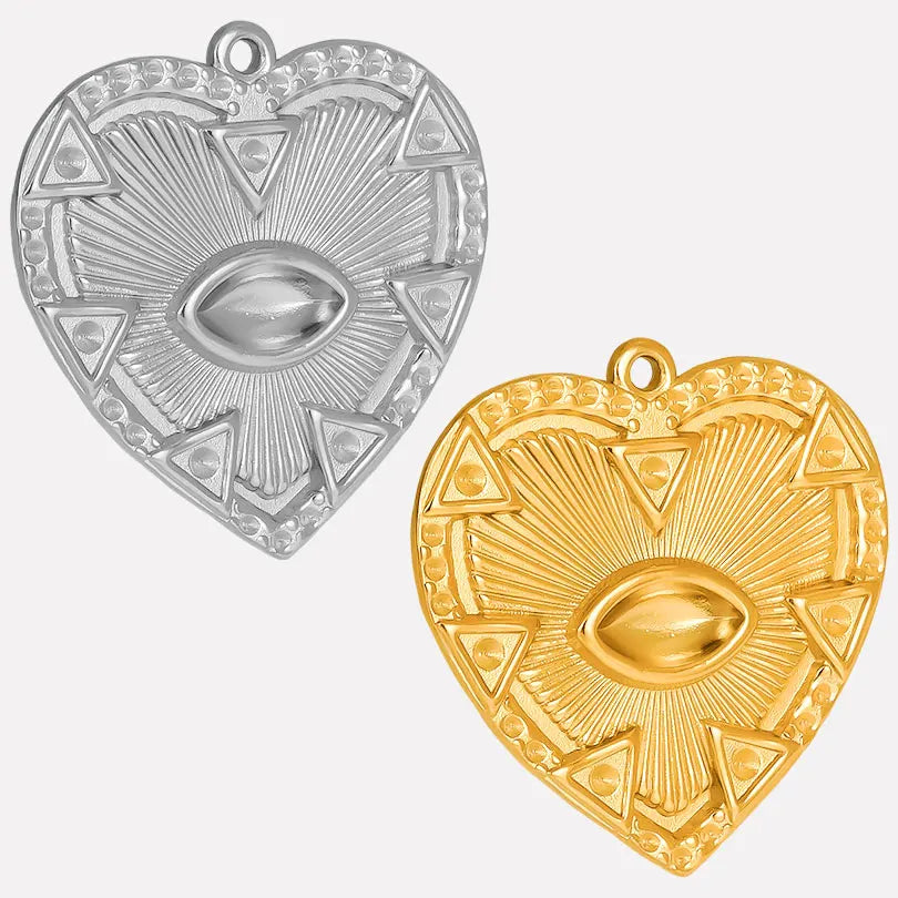 6pcs/Mix Classic Gold/Silver Color Heart Shaped Cross Irregular Shaped Pendant Stainless Steel Diy Women Necklace Accessories