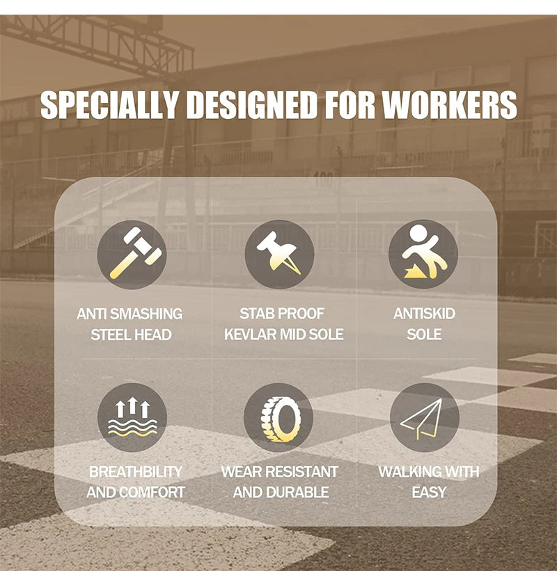 High Quality Indestructible Safety Shoes Men Work Sneakers Light Security Boots Men Puncture-Proof Work Boots Steel Toe Shoes