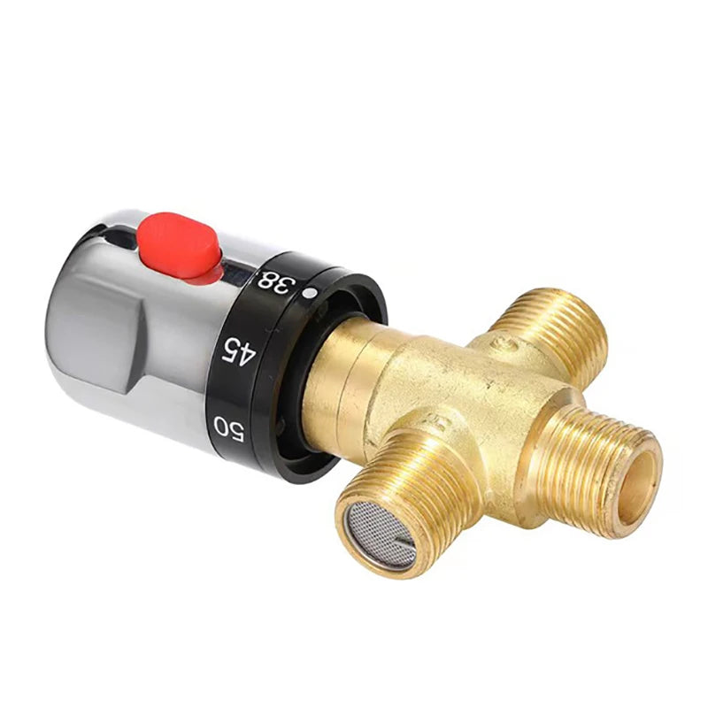 Brass Thermostatic Mixing Valve Constant Water Temperature Shower Faucet Valve Thermostat Bathroom Kitchen Tap Valve