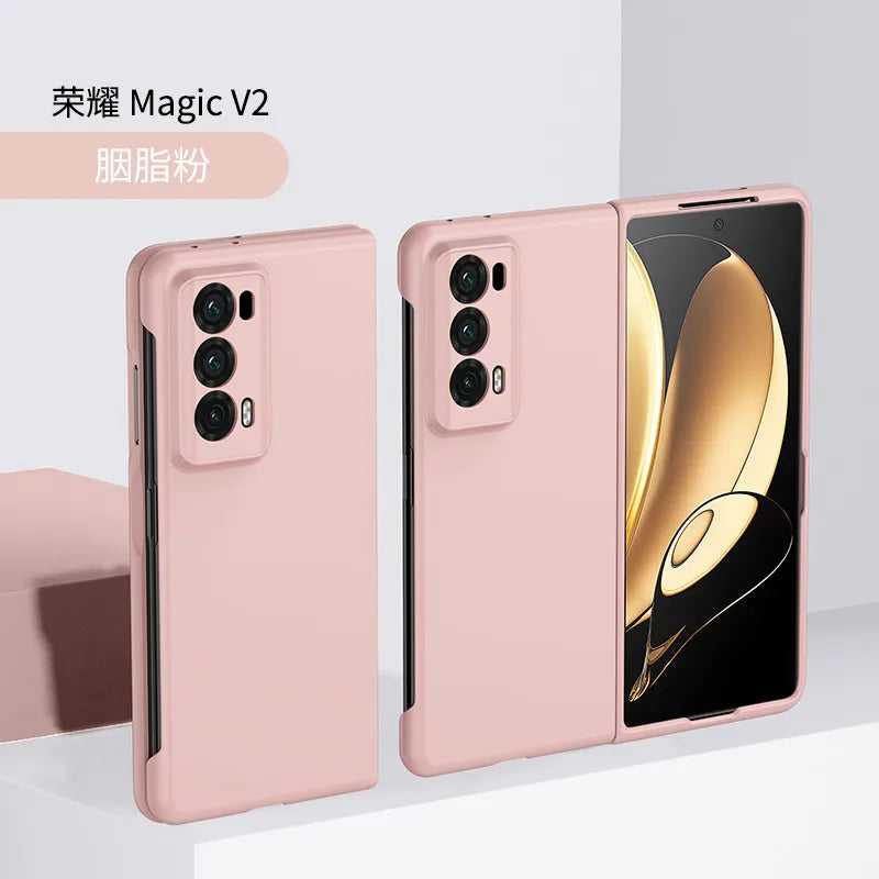 PC Hard Shell Phone Case For Honor Magic V2 Solid Color Protective Cover