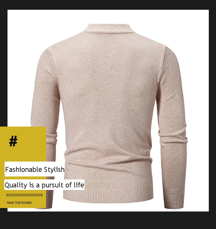 New Autumn Winter Designer Fashion Half Turtleneck Knitted Sweater High Quality Mens Casual Solid Color Warm Women Sweaters