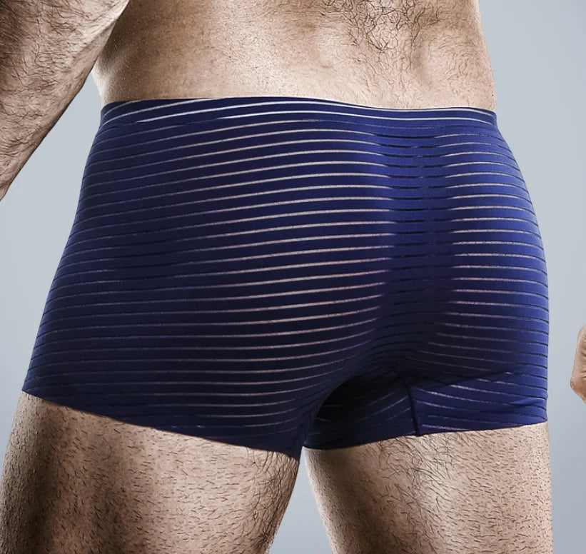 Mesh Men Boxers Sexy Seamless Breathable Underwears Thin Summer Boxershorts Solid Plus Size Hombre Boxer Homme Briefs Underpants
