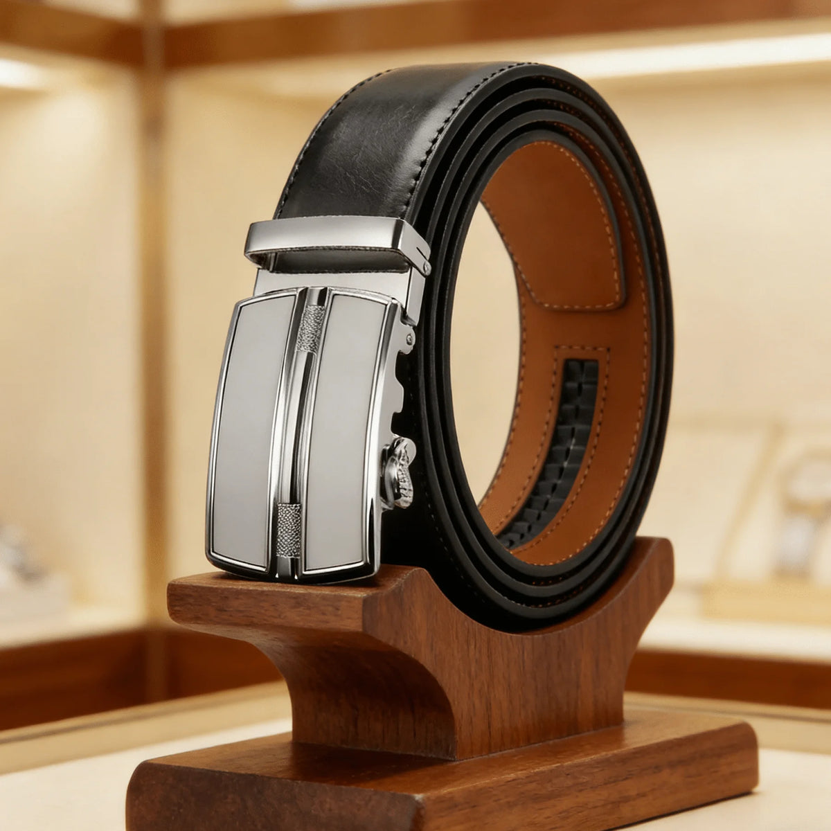 Men's Automatic Genuine Leather Luxury Belt Metal Automatic Buckle Male Waistband Designer High Quality Black Brown Waist Belts