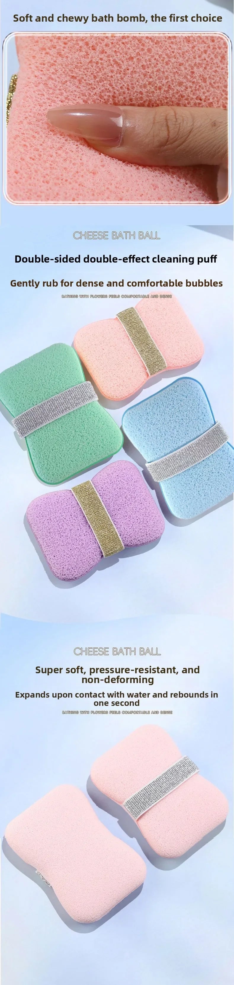 Soap Saver Bag Bath Sponge Shower Loofah Exfoliating Body Scrubber for Women Bath Ball Foaming Net for Skin Cleaning