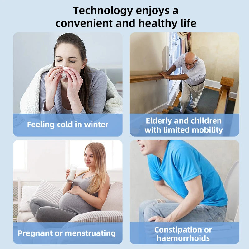 Smart Bidet Toilet Seat, Instant Heating, Warm Water Wash, Heated Seat, Warm Air Dryer, Self-Cleaning Nozzle, LED Night Light