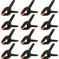 12pcs Heavy-Duty Plastic Spring Clips | 3-Inch Mini Background Clamps for Crafts, Woodworking & Photography Studio