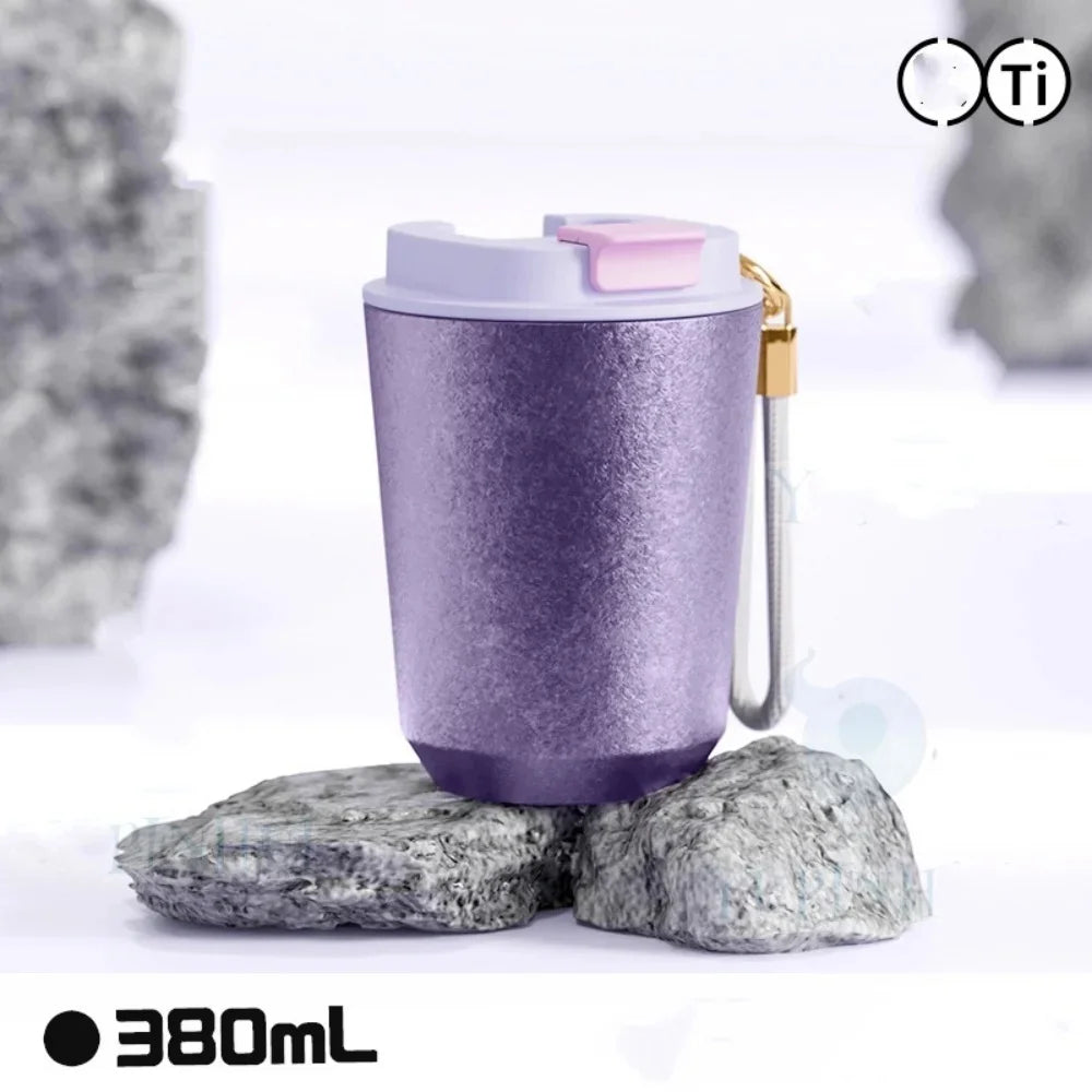 Titanium Liner Travel Coffee Mug Tumbler with Lid Reusable Insulated Thermal Cup Keep Cold Hot