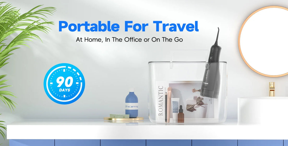Mornwell Water Dental Flosser Pick for Teeth: 4 Modes 13 Water Levels Cordless Portable 300ML Tank Cleaning Picks F42(F5048)