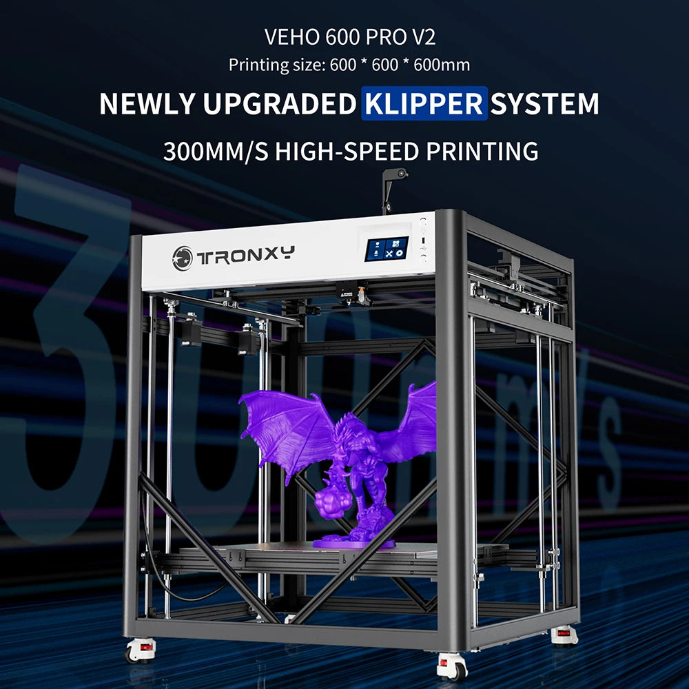 Tronxy VEHO-600 / PRO V3 Large Printing Szie 600*600mm 3D Printer Extrusion Profile Frame Structure Dual-axis Guide Railway