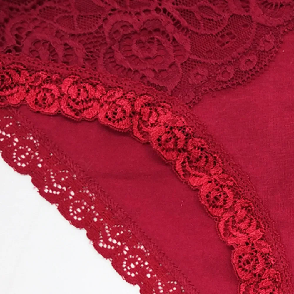 Women Underwear Cotton Sexy Lace Ladies Knickers Panties Low Waist Everyday Briefs 6 pcs/lot