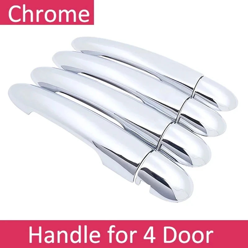 Car Door Handle Covers For Renault Megane II MK2 2003~2007 2008 Imitation Carbon Fiber Or Chrome Door Auto Stickers Accessories