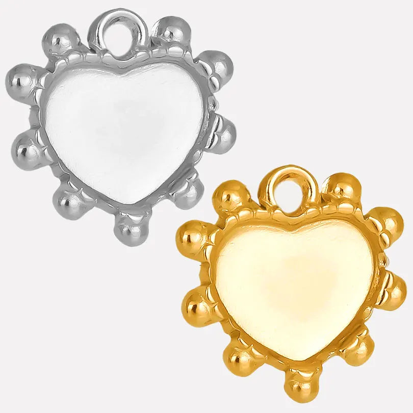 6pcs/Mix Classic Gold/Silver Color Heart Shaped Cross Irregular Shaped Pendant Stainless Steel Diy Women Necklace Accessories