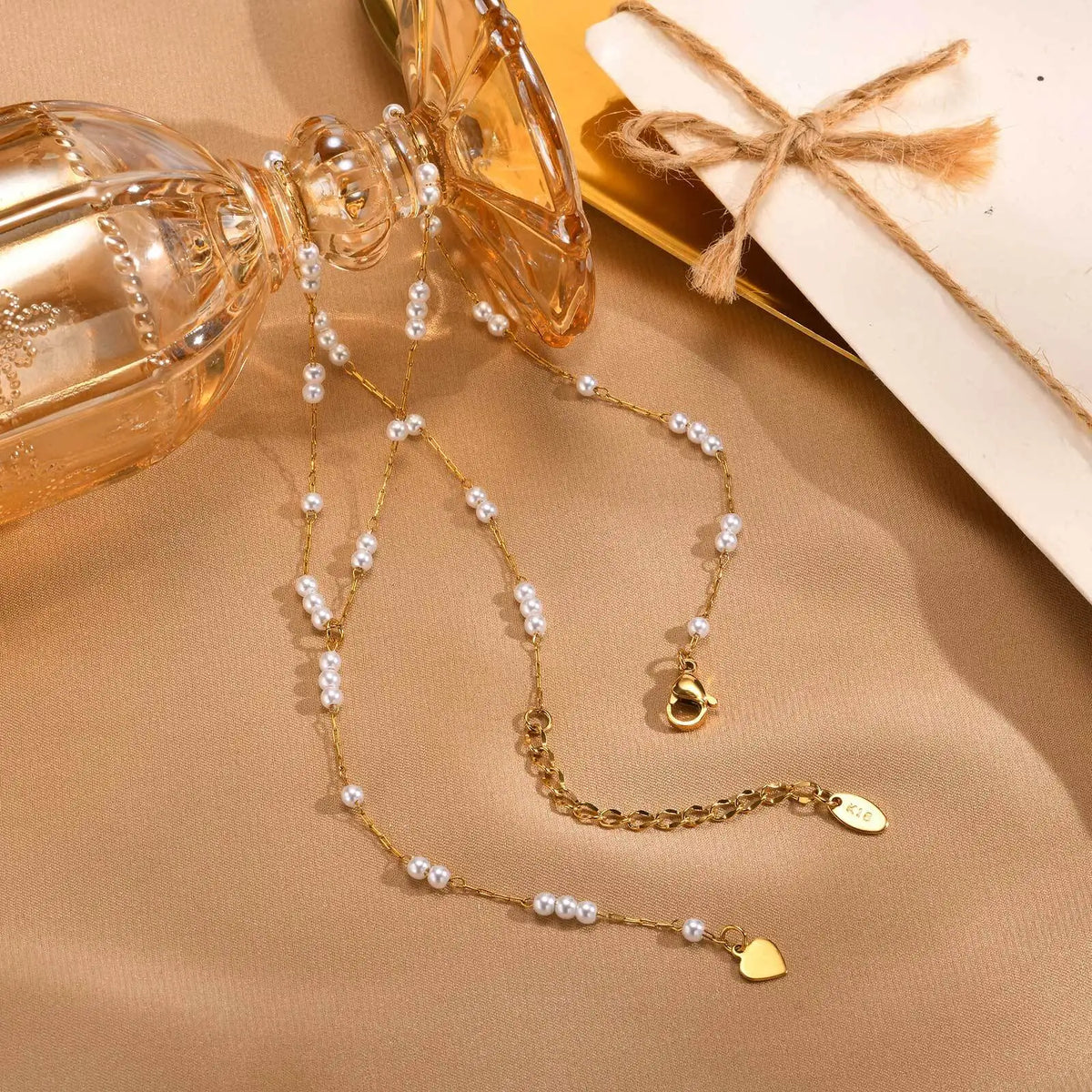 Women Pearl Long Necklace, Y Shape Pearl Drop Lariat Necklace, Waterproof Gold Plated Valentine's Day Gift