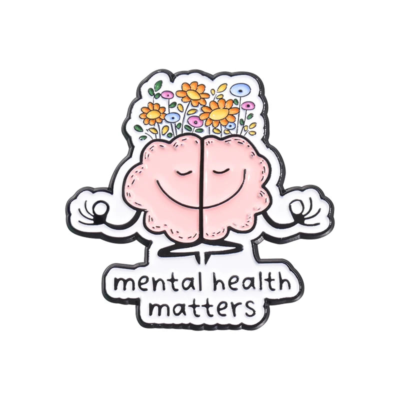 Hyper Focus Funny Brain Enamel Pin Mental Health Awareness Metal Brooch Lapel Backpack Badge Fashion Jewelry Gift for Friends ﻿