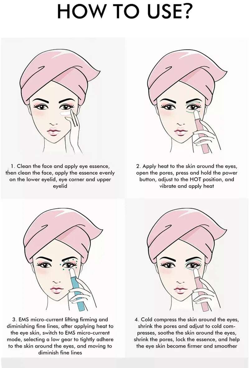 Eye Massager Sound Wave Vibration Lip Electric Muscle Stimulation Skin Lifting Firming Eye Bag Wrinkle Removal Nutrition Input