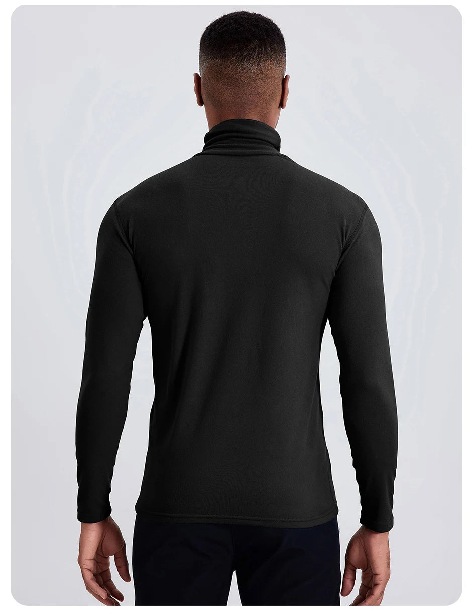 Men's Autumn and Winter Plus Size Solid Color Turtleneck Bottoming Shirt Casual Joker Fashion Young Men Long Sleeve Warm T.