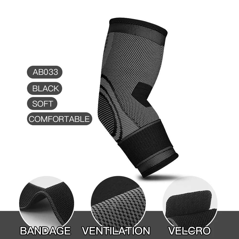 1 PC Elbow Support Elastic Gym Fitness Nylon Protective Pad Absorb Sweat Sports Safety Basketball Game Arm Sleeve Elbow Brace