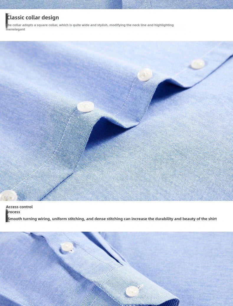 Men's Long Sleeve Shirt Spring Summer Autumn Winter Oxford Woven Slim Free Ironing Comfortable Soft Casual Fashion Simple Work