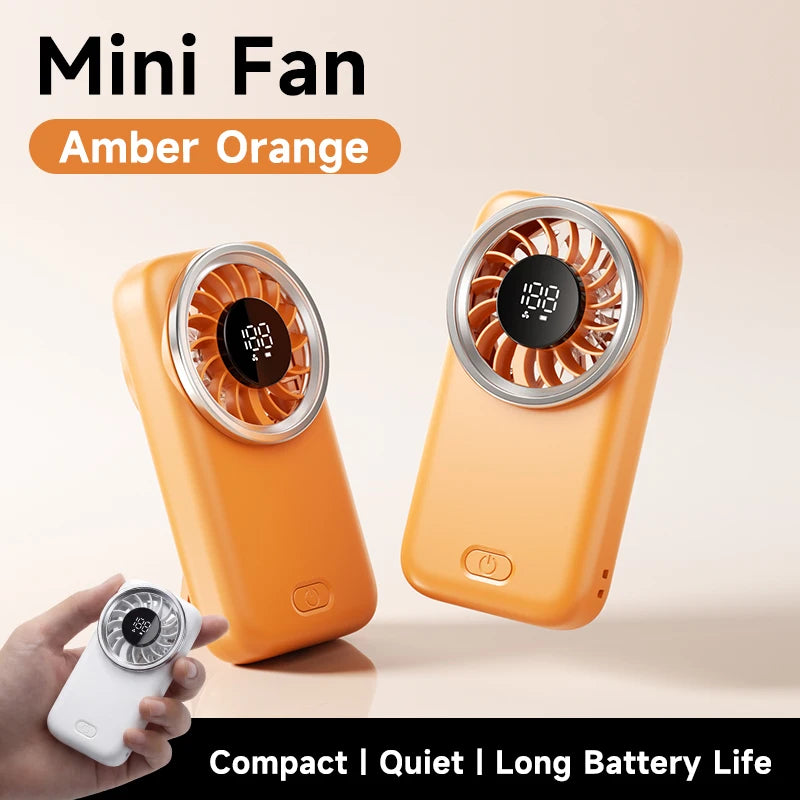 Mini Handheld Turbo Fan 100 Speed Portable USB Rechargeable with LED Digital Display 80000RPM Pocket Fan for Outdoor Travel