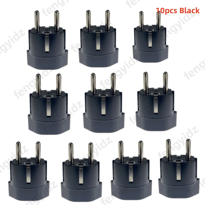 Schuko Germany, France Plug Adapter, Ultra Compact Light Weight - Swiss to Russia, South Korea Travel Adaptor Plug - Type E/F