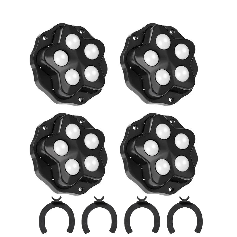 4Pcs Brake-operated Self Adhesive Caster,Heavy Duty 5 Beads Load-bearing,Universal 360° Rotating Wheel,No Noise Furniture Pulley