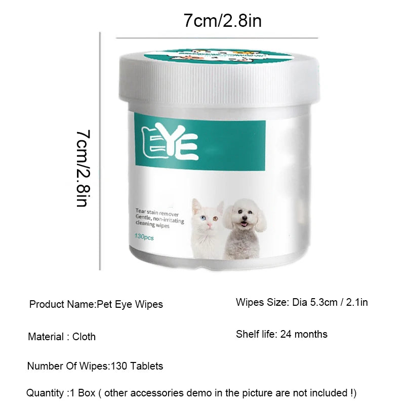 New Pet Eye Wipes Cats And Dogs Tearmark Wet Wipes Cats And Dogs Universal No Irritation Cleaning Products 130 Canned Wipes