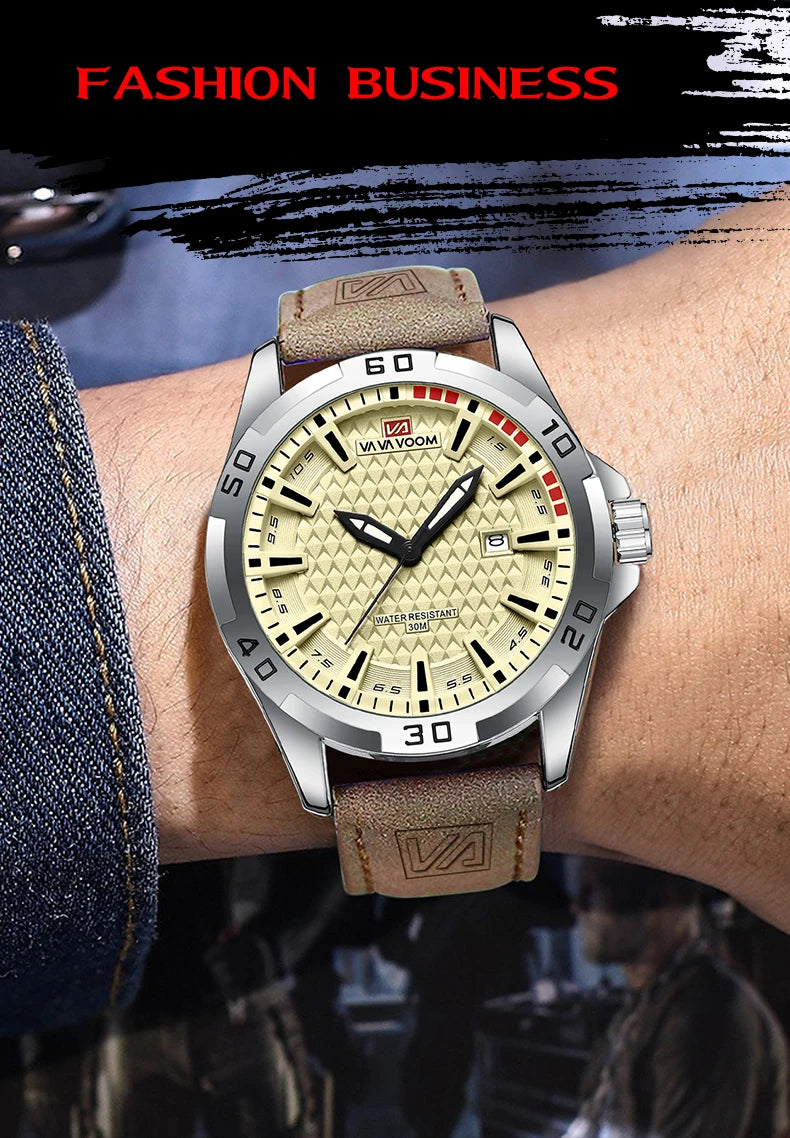 Stainless Steel Men Quartz Watch Business Fashion 45mm Calendar Clock Silver Sports 3Bar Waterproof Gift Wristatch for Men Reloj