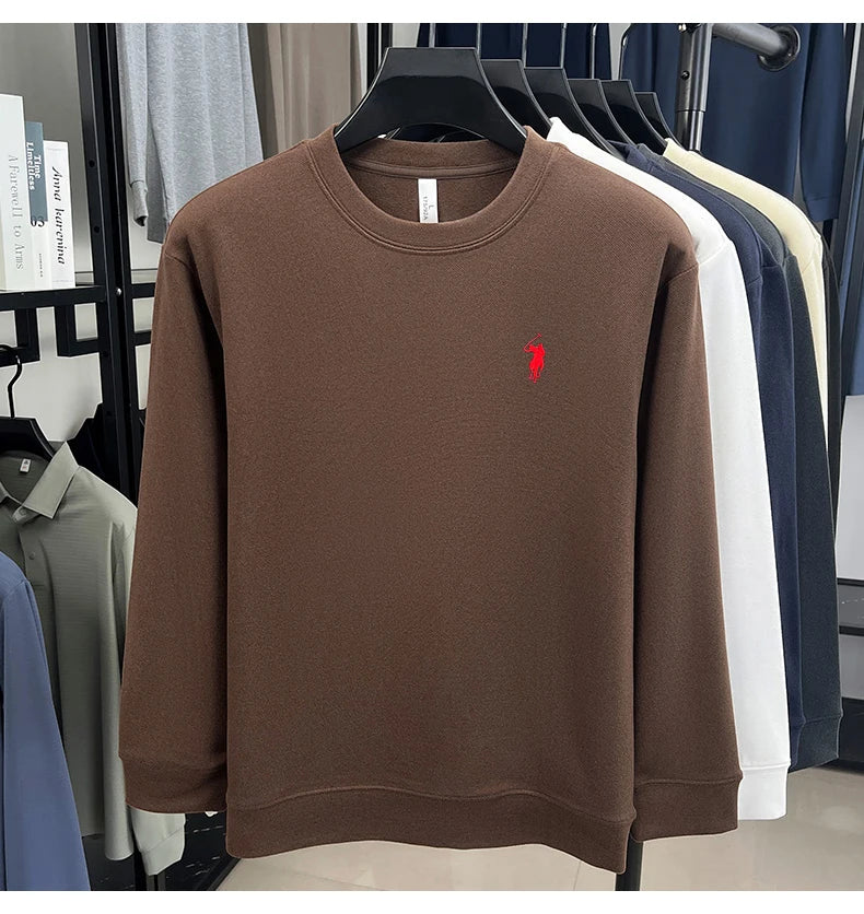 Luxury brand long sleeve T-shirt men's autumn Paul trendy exquisite pony embroidery pullover loose casual round neck sweatshirt