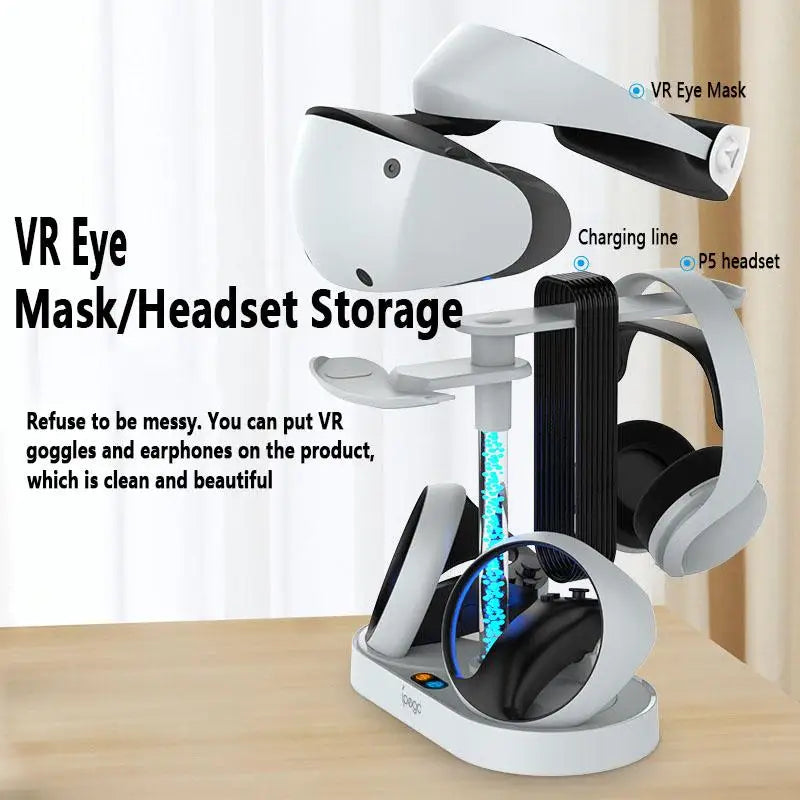 For PS VR2 Magnetic Charging Base Absorption RGB Charging Stand Handle Seat Colorful Glasses VR Headset Stand For PS VR2