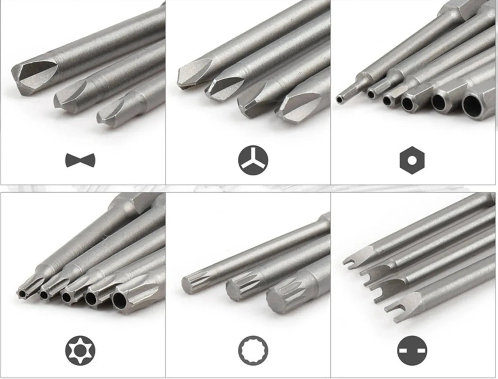 50pcs 75mm Extra Long Reach Bit Set Security Screwdriver Bits Torx Star Hex Bit