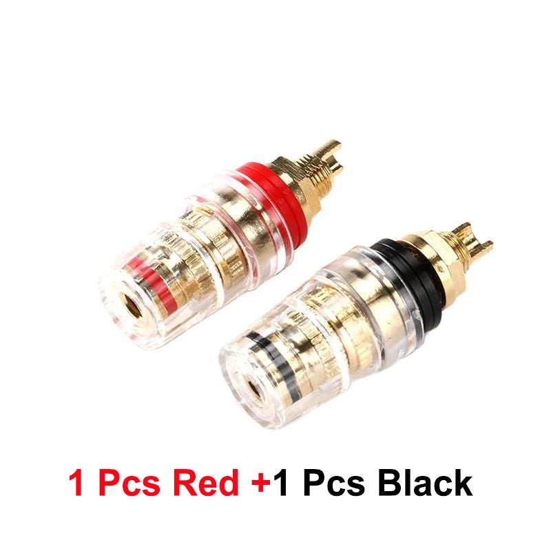 8MM Pure copper gold-plated transparent crystal banana socket speaker amplifier binding post audio speaker wire fixed terminal