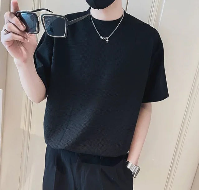 Top T Shirt for Men Orange O Neck Man Tee Shirts Plain Clothing Streetwear No Logo Cool Hot Loose Basic High Quality Aesthetic S