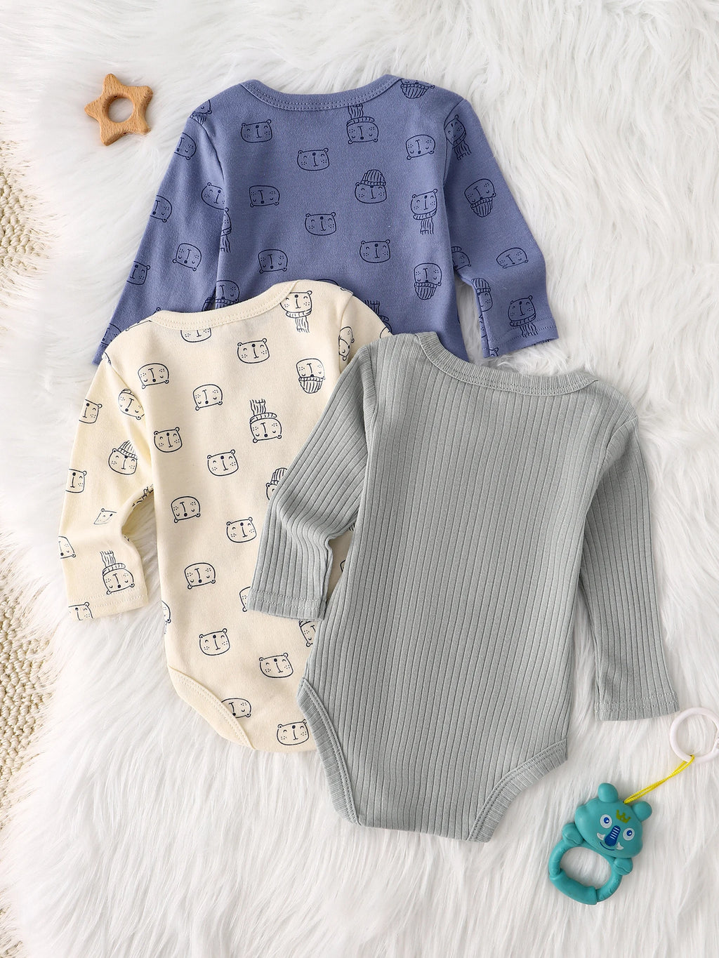 Baby Boy Onesie 3PCS New Style Baby Boy Clothes Spring/Autumn Long-Sleeved Onesie Cotton Fabric Suitable for 0-9 Months