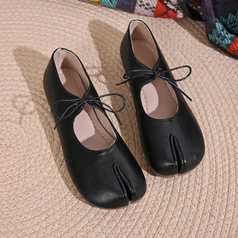 Comfort Flats Heel Silver Designer Tabi Shoes Women Summer 2026 Lightweight Lace Up Bowknot Ballet Flat Shoe Woman's Loafers