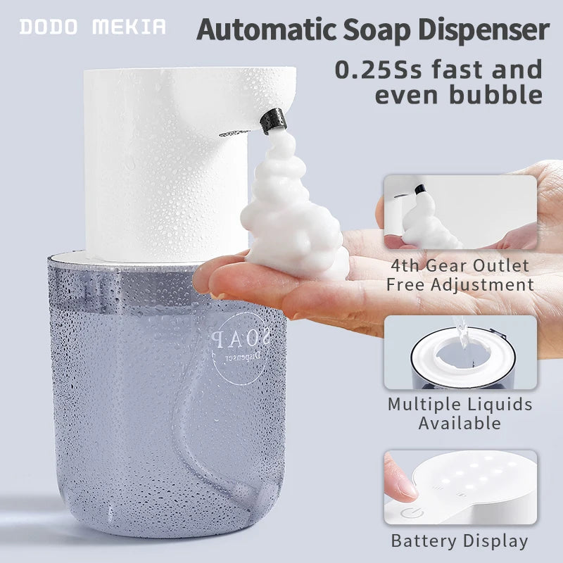 New Wall Mounted Automatic Soap Dispenser Foam Smart Hand Washing Machine 400ml Liquid Rechargeable Bathroom Induction Sensor